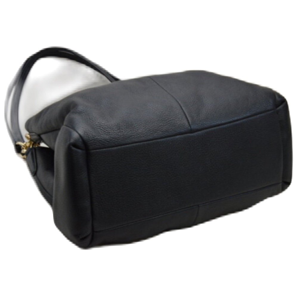 COACH F35723 Tote Bag Shoulder Luxury Black Pebbled Leather Phoebe Excellent - Picture 3 of 13